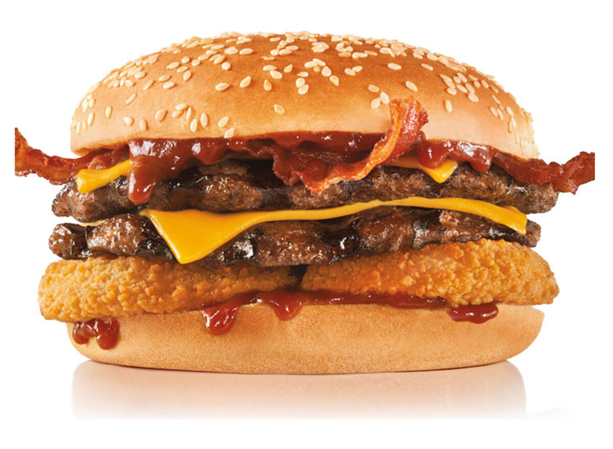 hardees double Western Bacon Cheeseburger