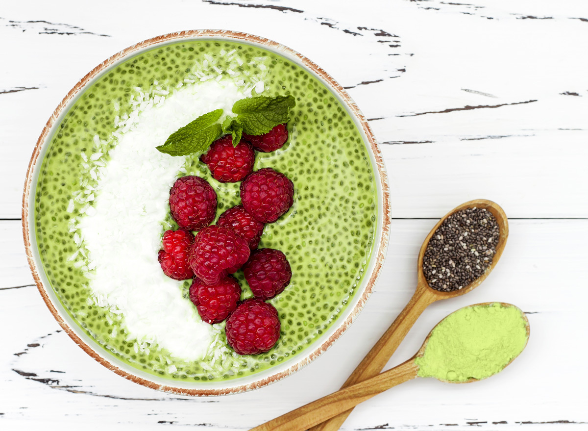 matcha chia seed pudding