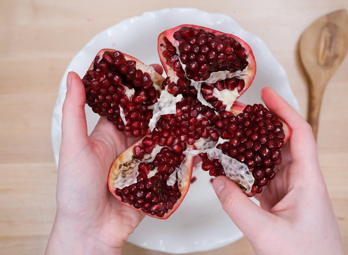 pulling apart the pomegranate