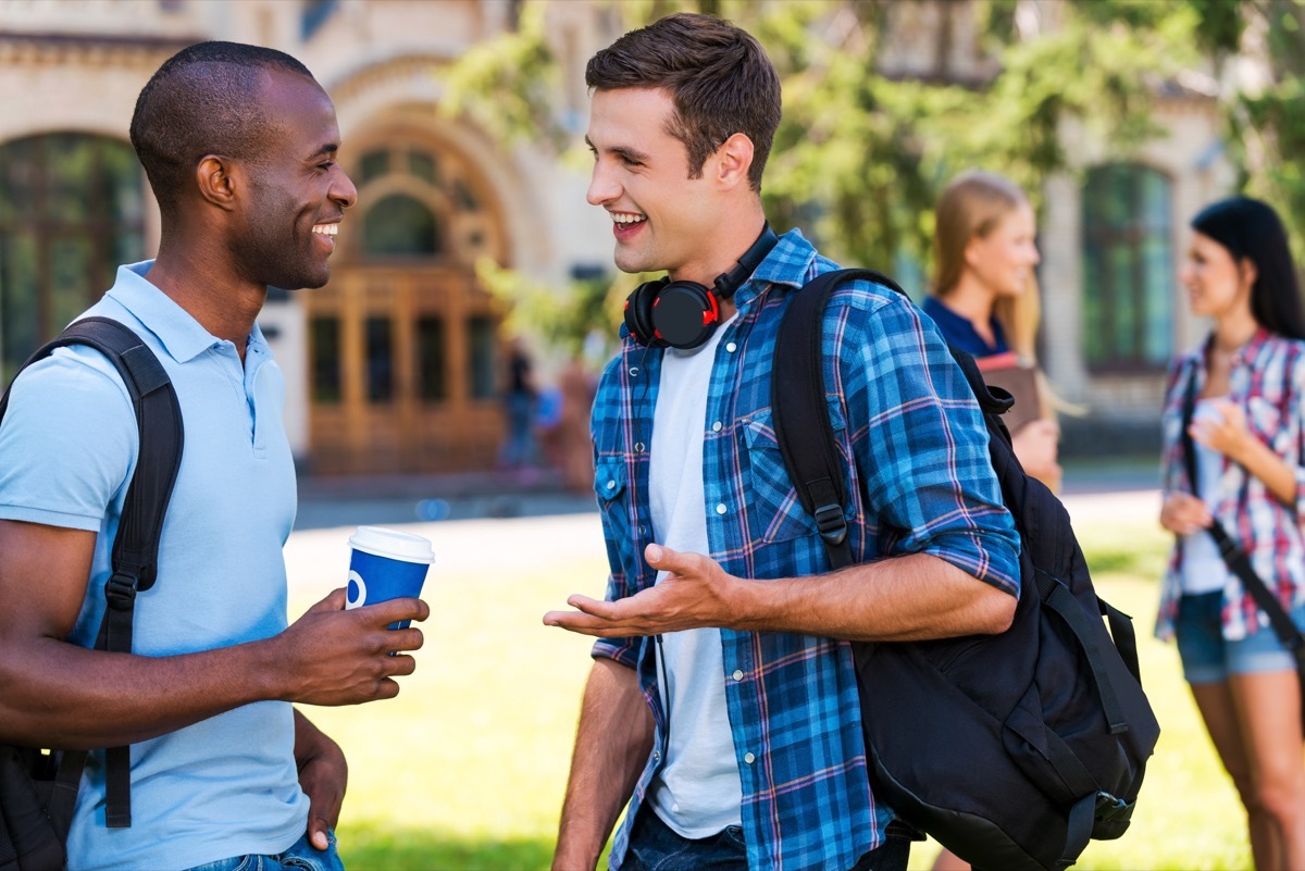 two young men having a conversation