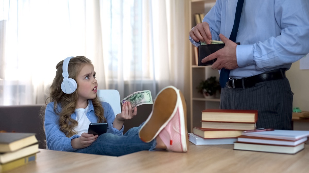 spoiled white girl asking father for money