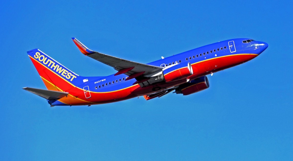 southwest airplane flying