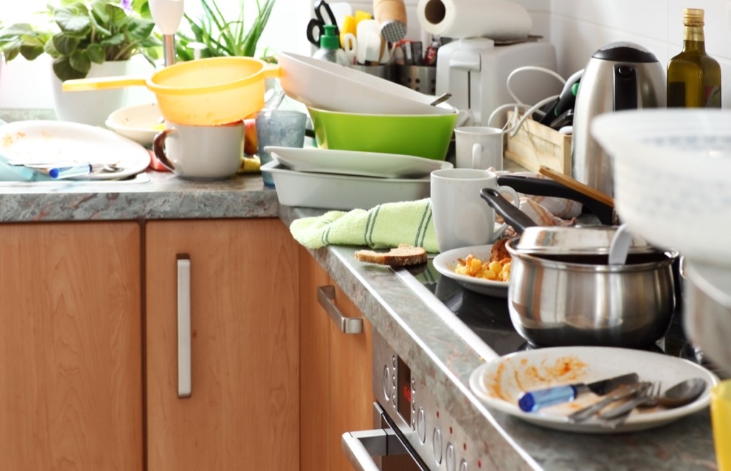 Cluttered kitchen