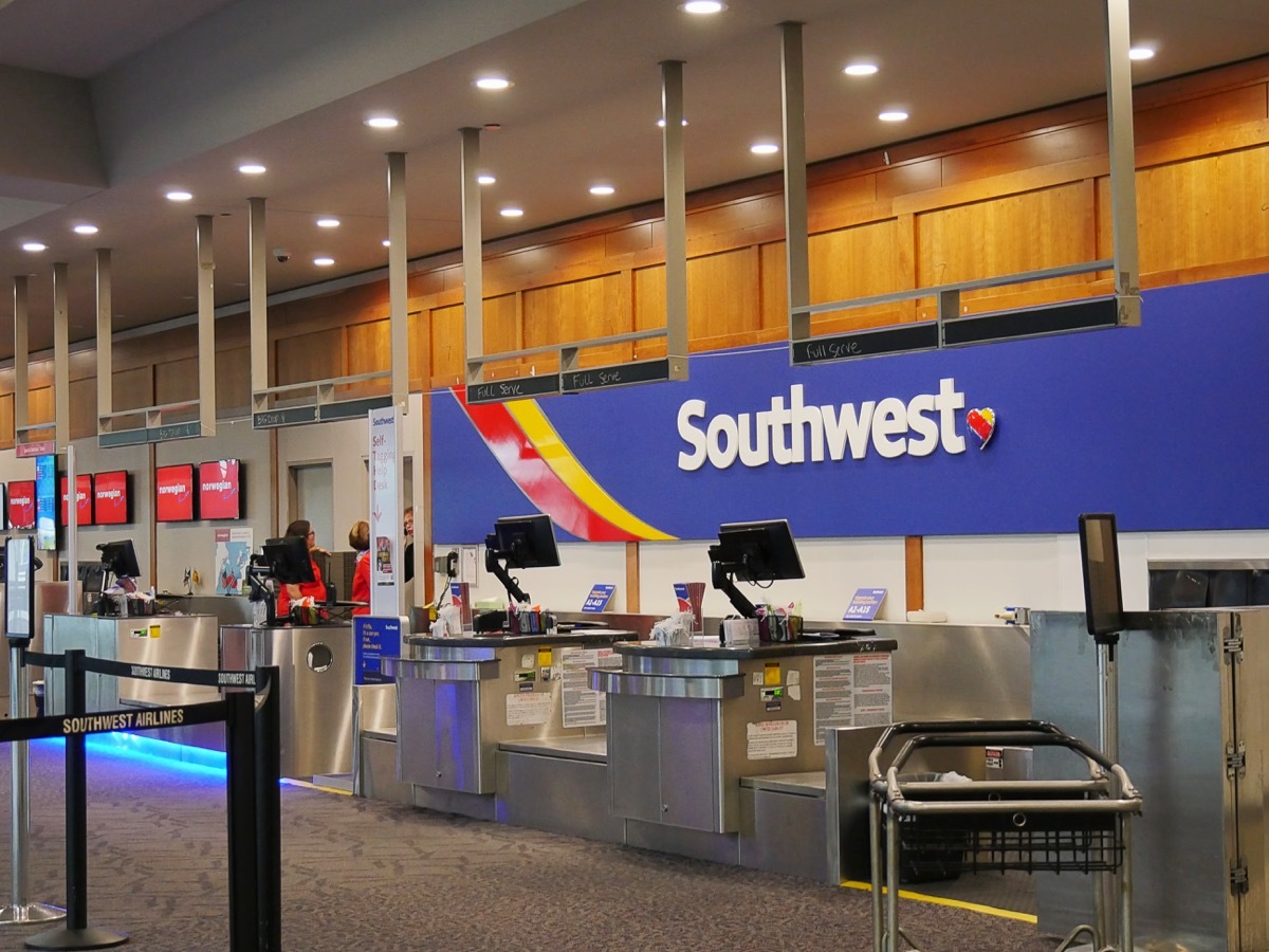 Southwest Airlines at the T. F. Green Airport in Warwick Rhode Island