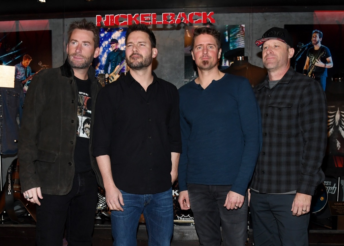 Band members of Nickelback at the Hard Rock Hotel in Las Vegas in 2018